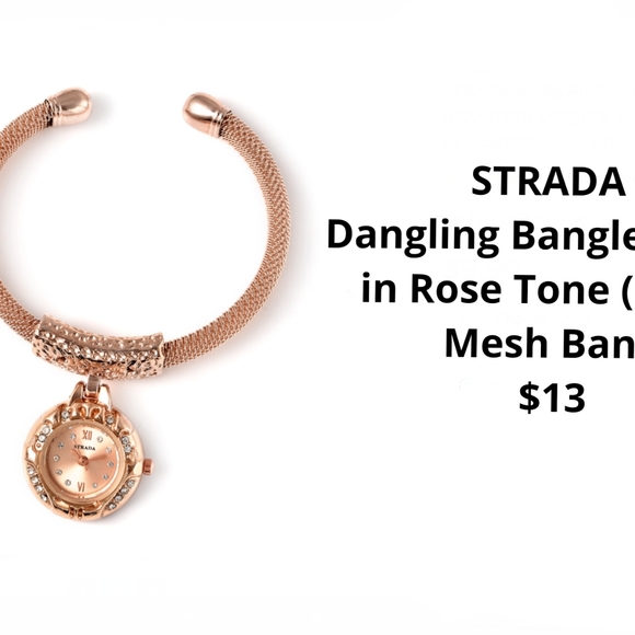 STRADA Dangling Bangle Watch in Rose Tone..NOW $10.!! - Picture 1 of 2